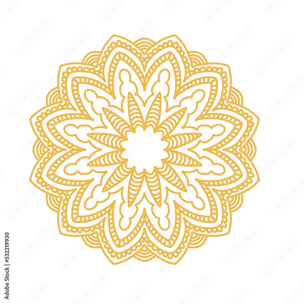 Fototapeta premium Golden decorative mandala