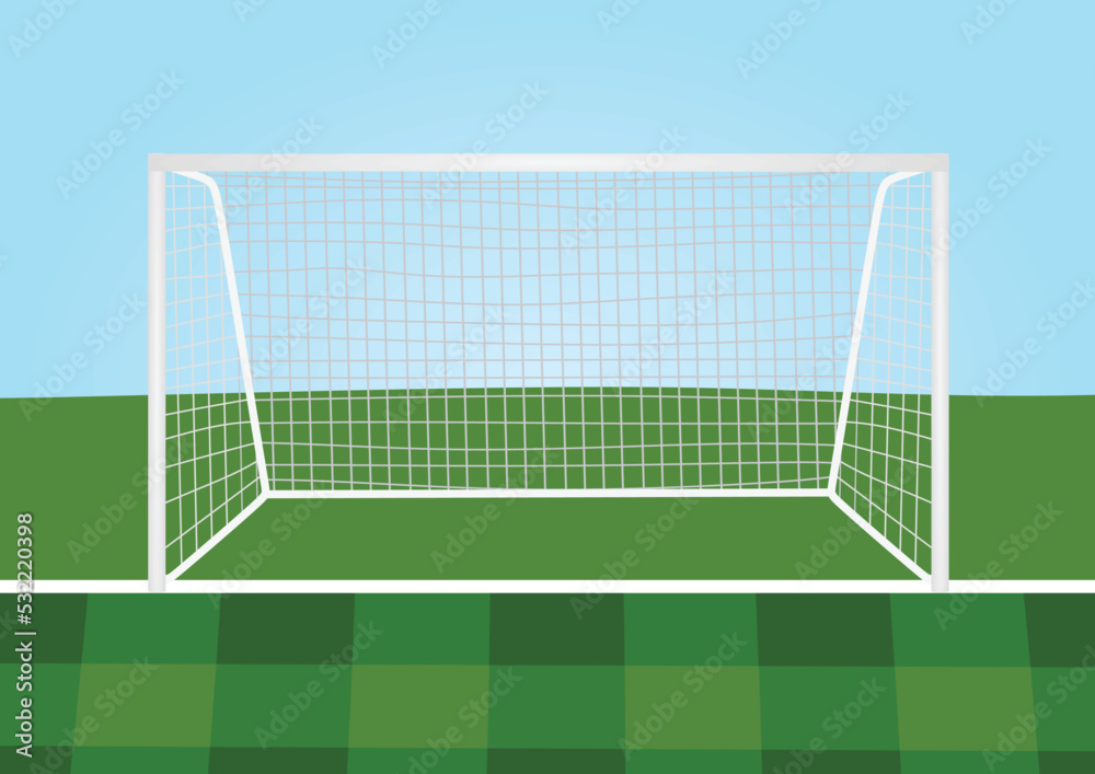 Fototapeta premium Soccer goal posts. vector illustration