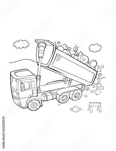 Dump Truck Vector Illustration Art