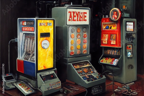 Coin, Vending, and Amusement Machine Servicers and Repairers ,Painting style V2 High quality 2d illustration