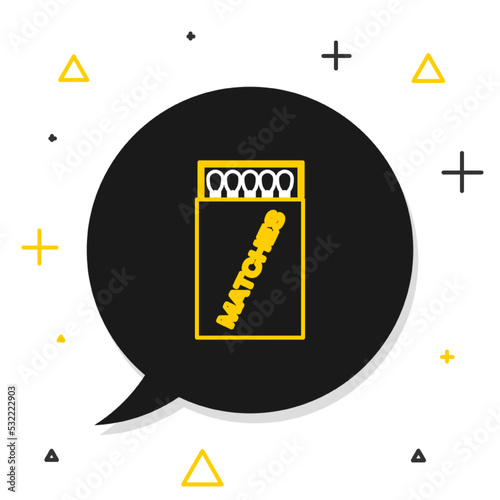 Line Open matchbox and matches icon isolated on white background. Colorful outline concept. Vector