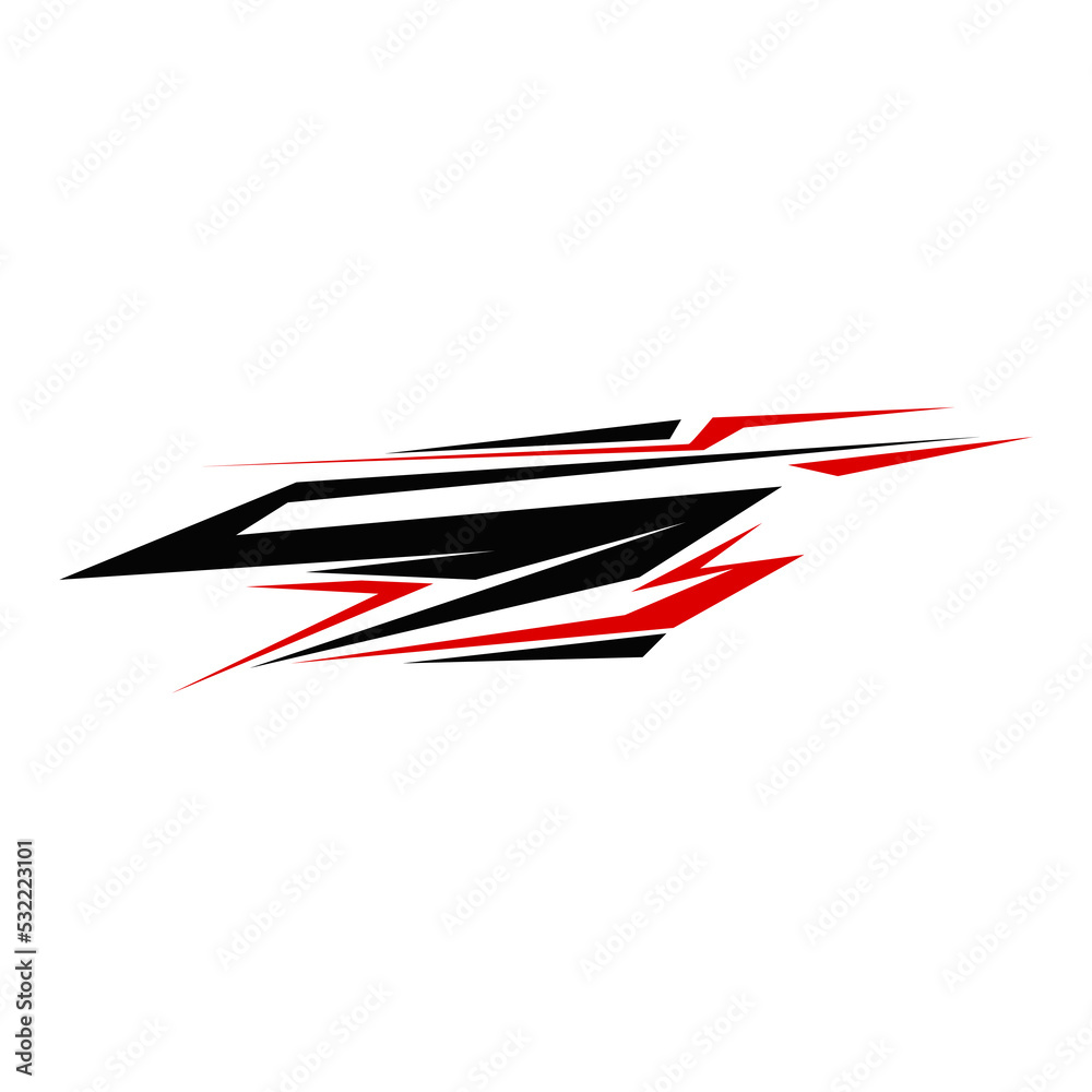 car body template sticker vector. modified car stickers Stock Vector