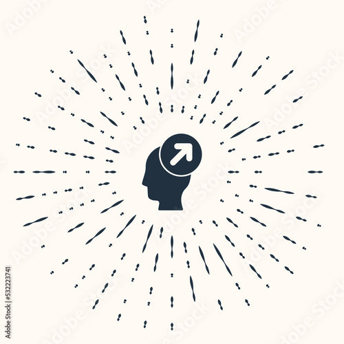 Grey Head hunting concept icon isolated on beige background. Business target or Employment sign. Human resource and recruitment for business. Abstract circle random dots. Vector
