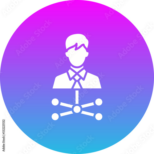Affiliate Marketing Gradient Circle Glyph Inverted Icon
