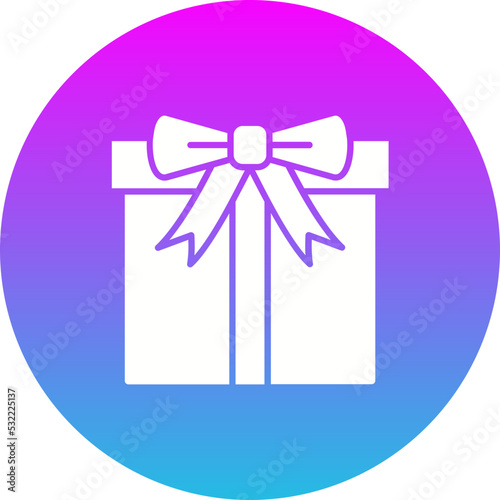 Gift Box Gradient Circle Glyph Inverted Icon