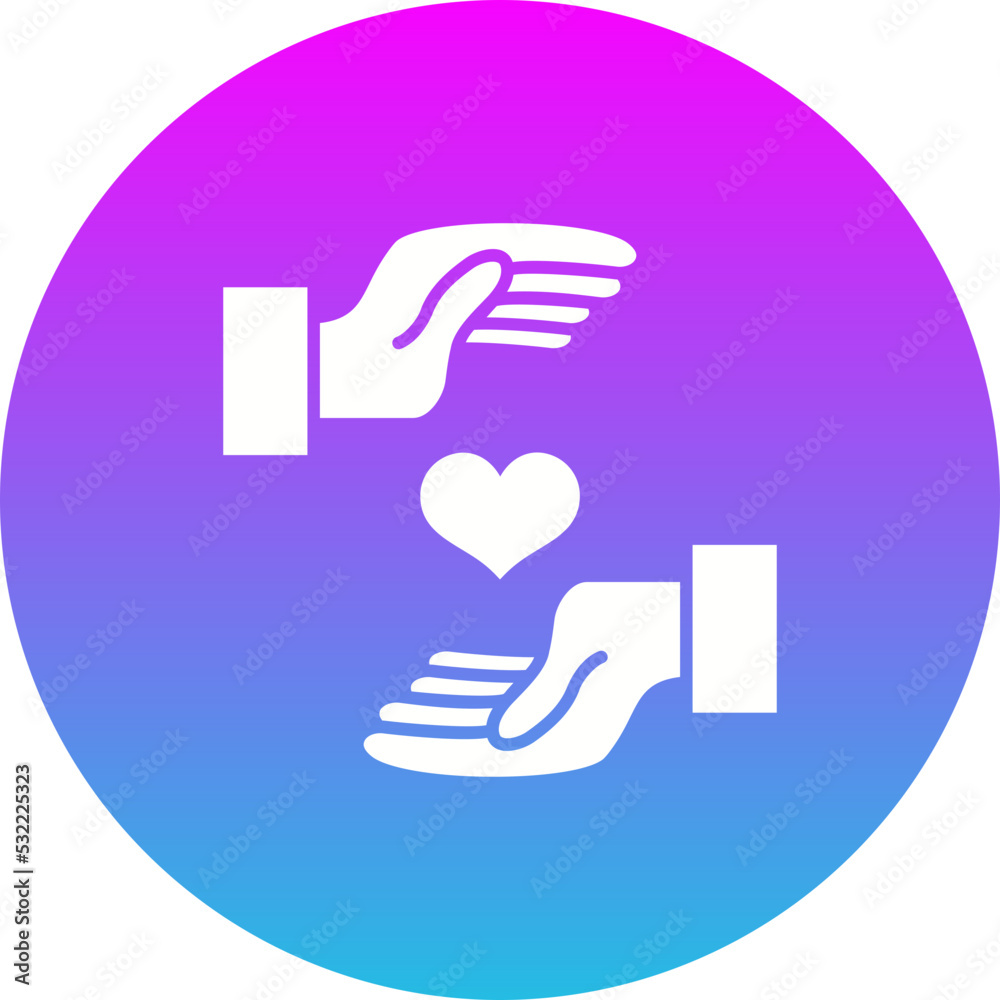 Charity Gradient Circle Glyph Inverted Icon Charity Gradient Circle Glyph Inverted Icon
