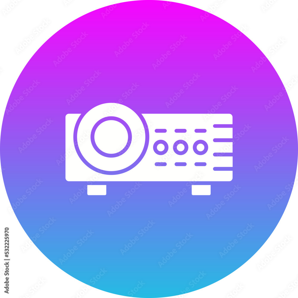 Video Projector Gradient Circle Glyph Inverted Icon Video Projector Gradient Circle Glyph Inverted Icon