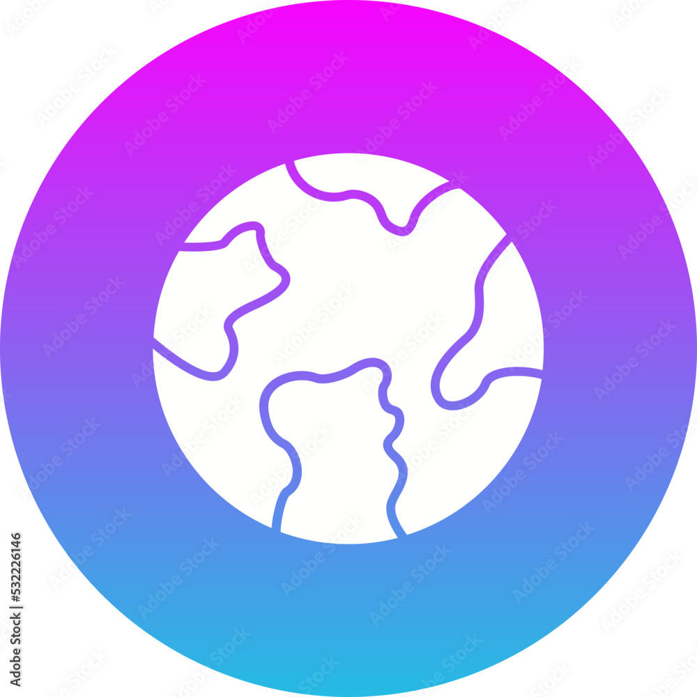 Planet Earth Gradient Circle Glyph Inverted Icon Planet Earth Gradient Circle Glyph Inverted Icon
