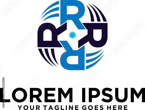 Letter R Boat propeller logo design