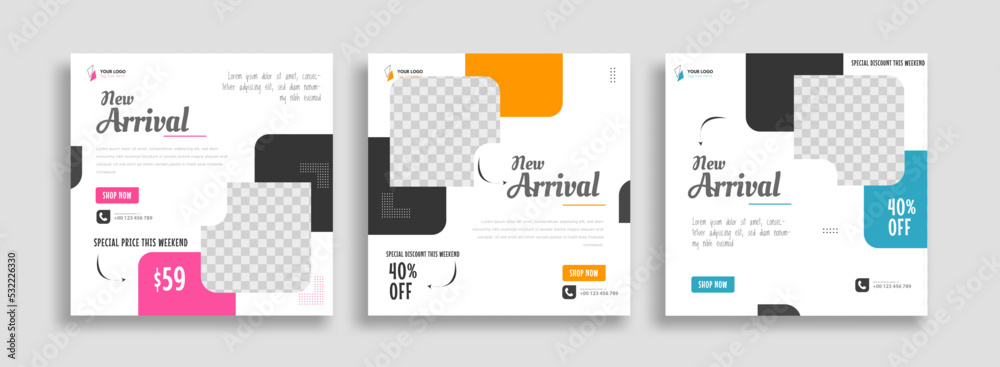 social media post template for ads promotions vector social media post template for ads promotions vector