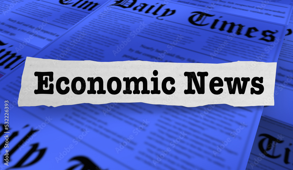 Naklejka premium Economic News Headlines Reporting Trend Analysis 3d Illustration