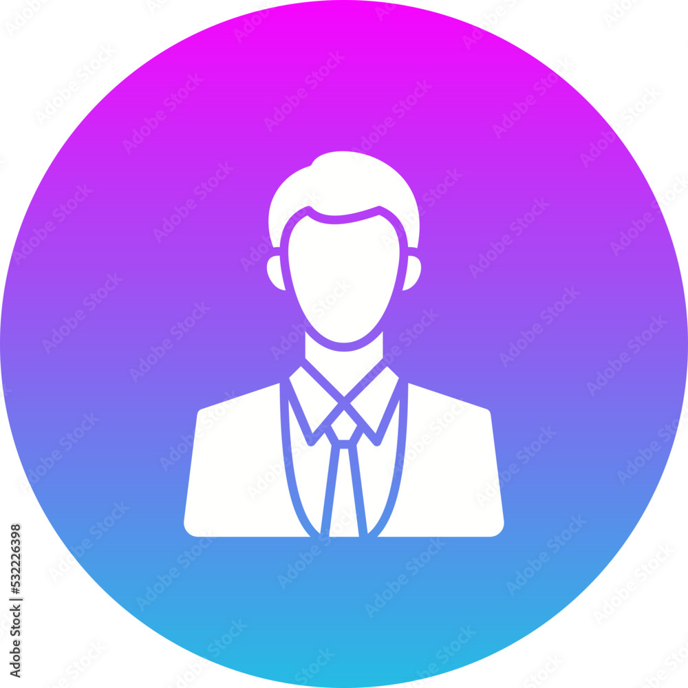 Manager Gradient Circle Glyph Inverted Icon