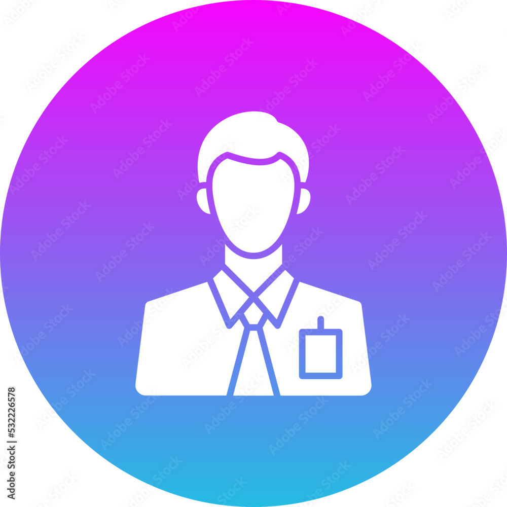 Employee Gradient Circle Glyph Inverted Icon Employee Gradient Circle Glyph Inverted Icon