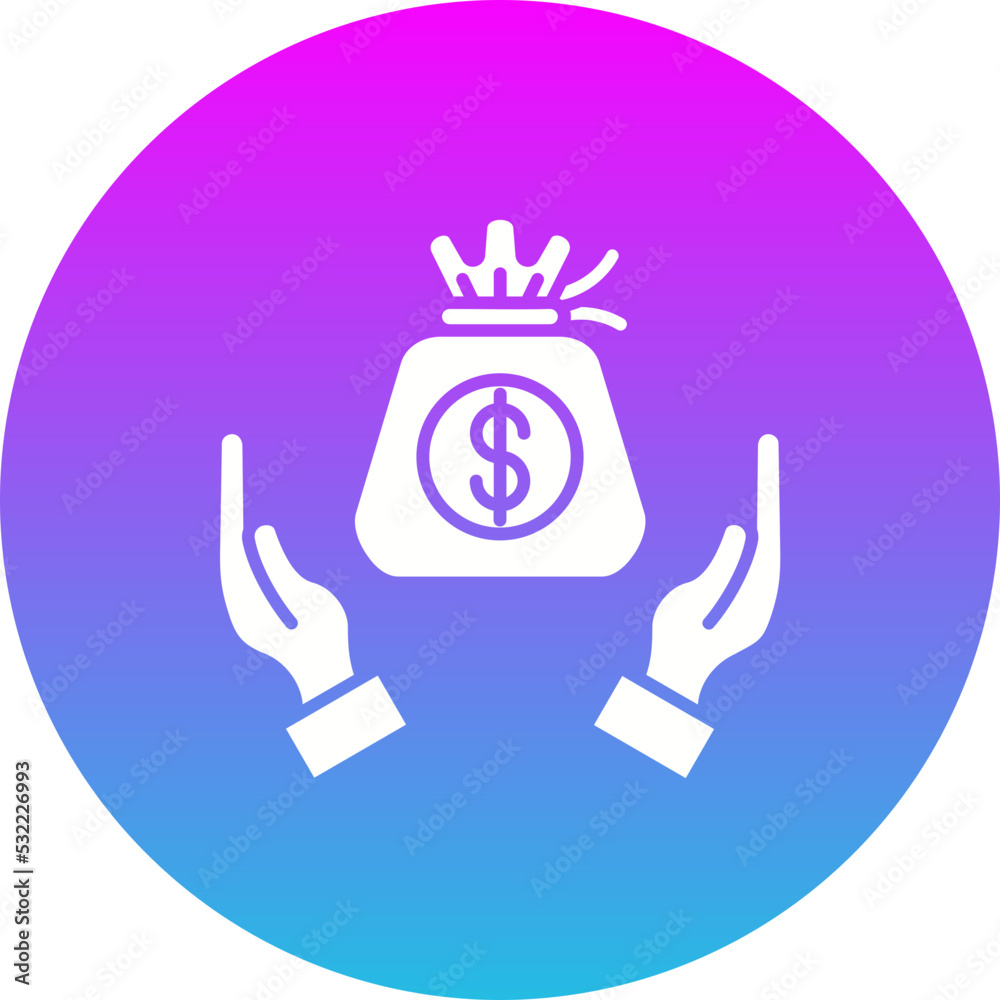 Obraz premium Savings Gradient Circle Glyph Inverted Icon