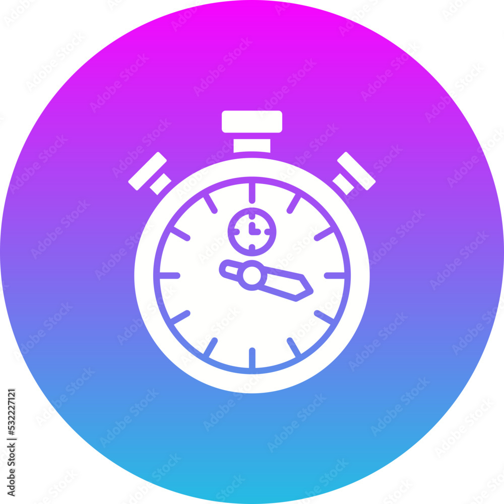 Stopwatch Gradient Circle Glyph Inverted Icon Stopwatch Gradient Circle Glyph Inverted Icon