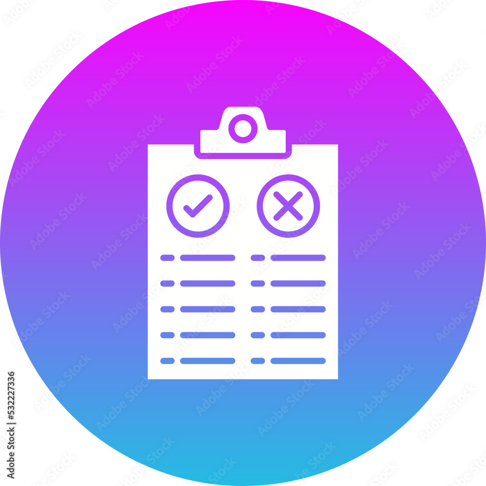 Pros and Cons Gradient Circle Glyph Inverted Icon Pros and Cons Gradient Circle Glyph Inverted Icon