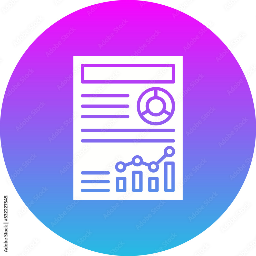 Report Gradient Circle Glyph Inverted Icon Report Gradient Circle Glyph Inverted Icon