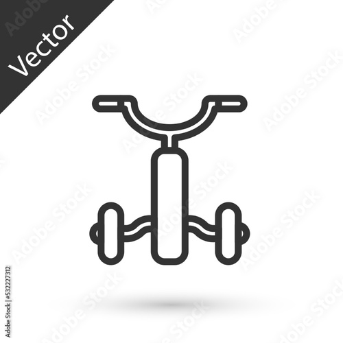 Grey line Bicycle for kids icon isolated on white background. Vector