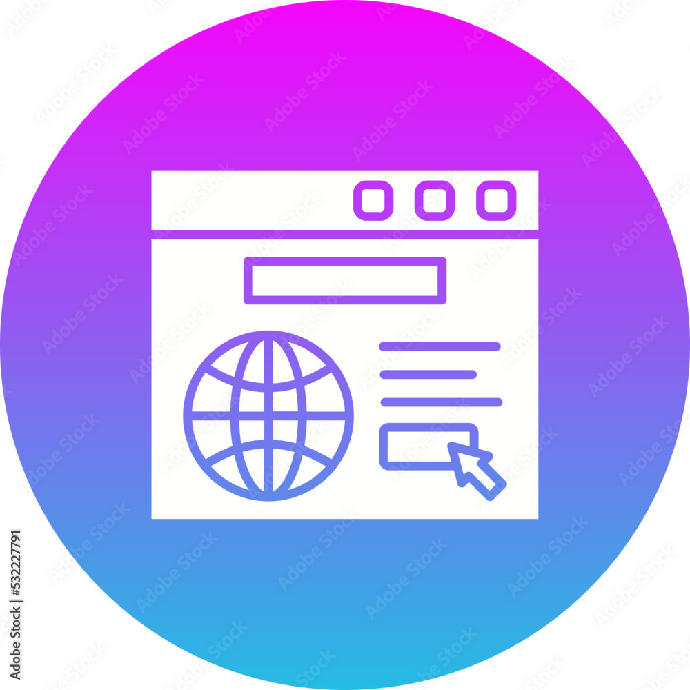 Web Browser Gradient Circle Glyph Inverted Icon Web Browser Gradient Circle Glyph Inverted Icon