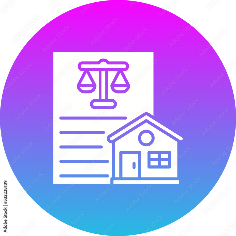 Property Law Gradient Circle Glyph Inverted Icon Property Law Gradient Circle Glyph Inverted Icon