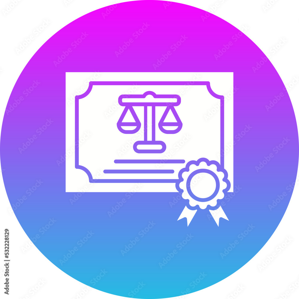 Certificate Gradient Circle Glyph Inverted Icon Certificate Gradient Circle Glyph Inverted Icon