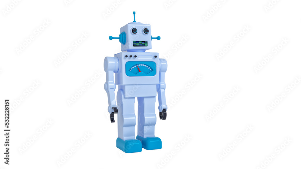 Naklejka premium a toy robot on a transparent background