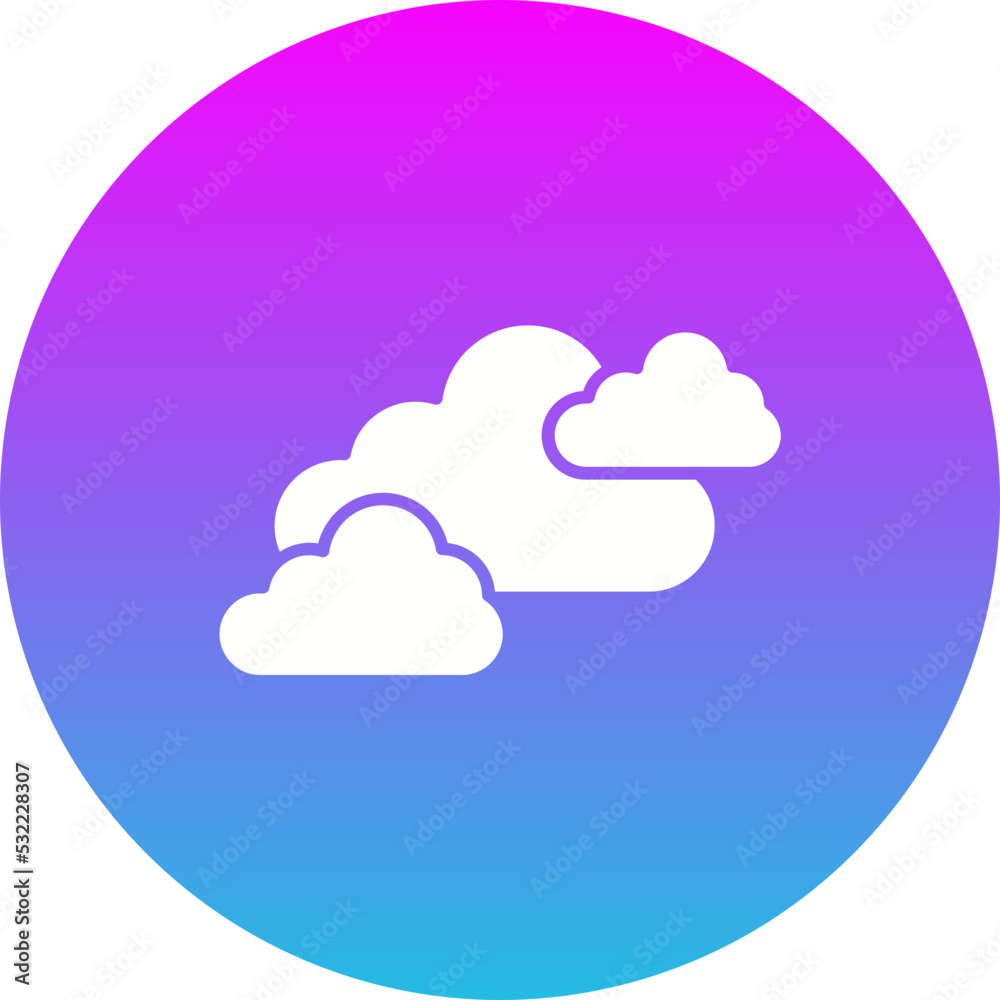 Clouds Gradient Circle Glyph Inverted Icon Clouds Gradient Circle Glyph Inverted Icon