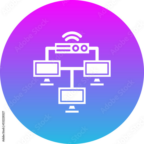 Local Network Gradient Circle Glyph Inverted Icon