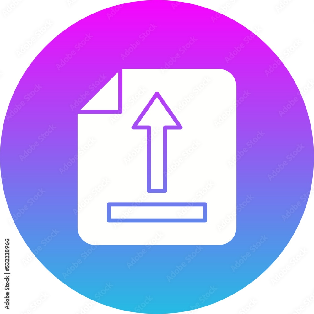 Upload Gradient Circle Glyph Inverted Icon