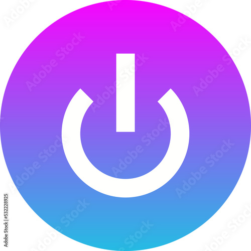 Power On Gradient Circle Glyph Inverted Icon