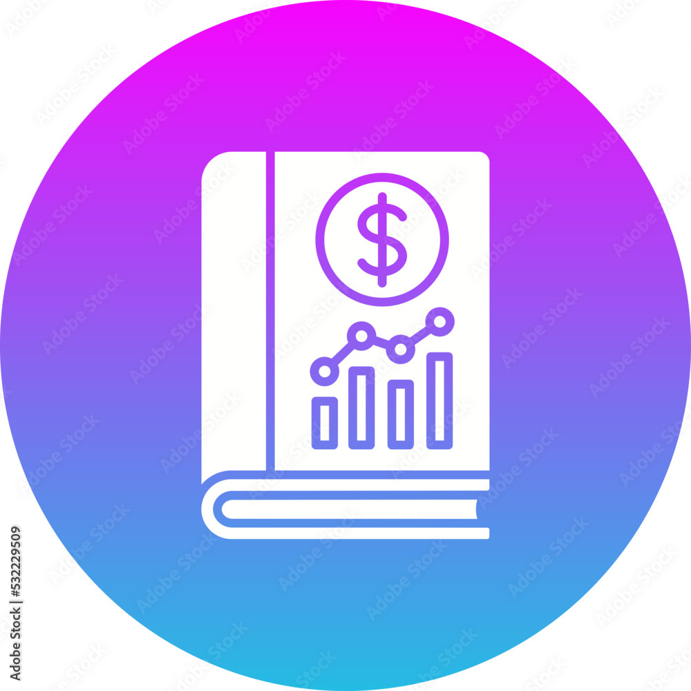 Accounting Book Gradient Circle Glyph Inverted Icon Accounting Book Gradient Circle Glyph Inverted Icon