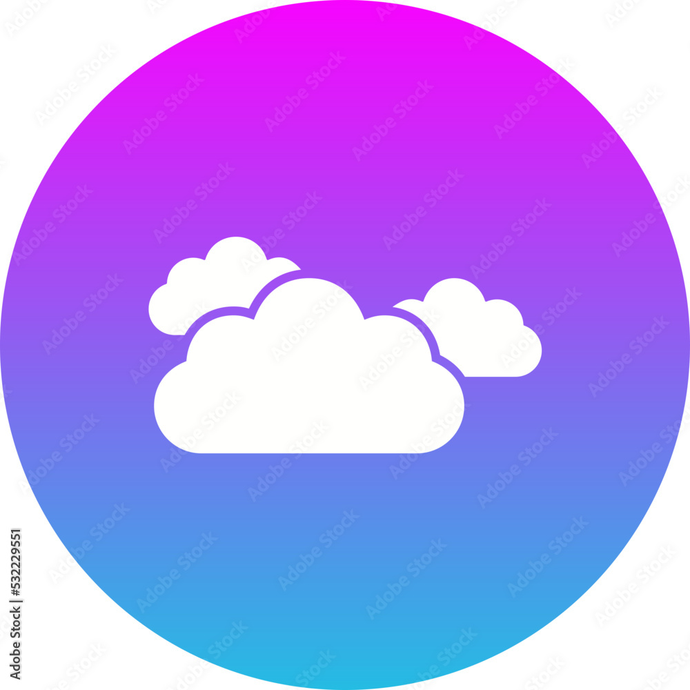 Clouds Gradient Circle Glyph Inverted Icon Clouds Gradient Circle Glyph Inverted Icon