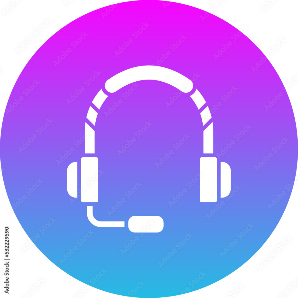 Headphone Gradient Circle Glyph Inverted Icon Headphone Gradient Circle Glyph Inverted Icon
