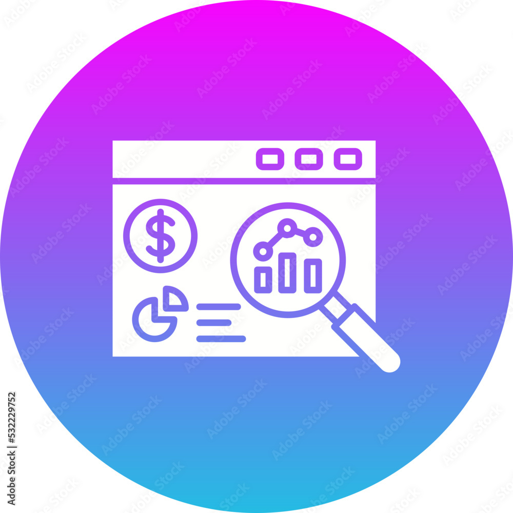Research Gradient Circle Glyph Inverted Icon Research Gradient Circle Glyph Inverted Icon