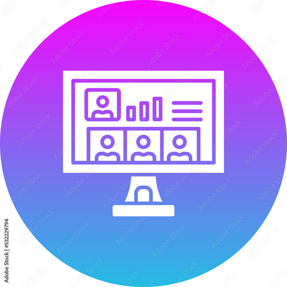 Online Meeting Gradient Circle Glyph Inverted Icon Online Meeting Gradient Circle Glyph Inverted Icon