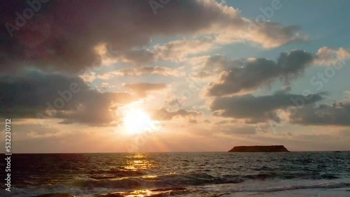 Beautiful sunset. Sea. Sky. Waves.
