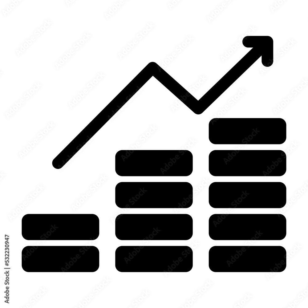 An editable design icon of financial chart An editable design icon of financial chart