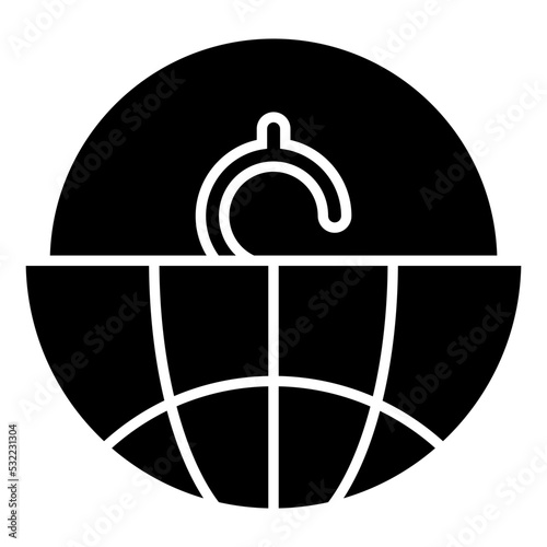 Glyph design icon of global investment 