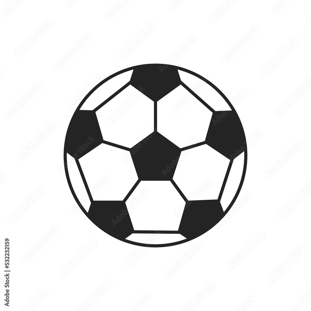 Graphic flat soccer ball icon for your design and website Graphic flat soccer ball icon for your design and website