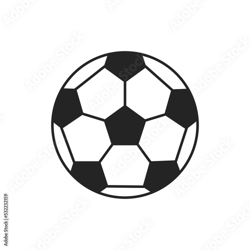 Graphic flat soccer ball icon for your design and website