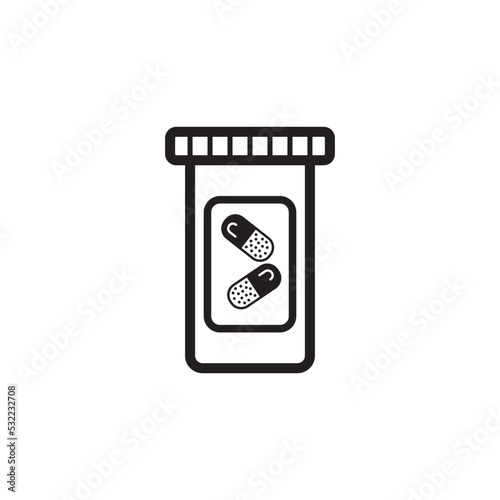 Medicine Bottle Icon Vector Illustration Design