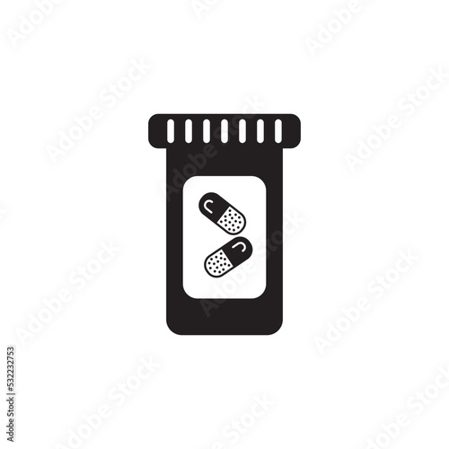 Medicine Bottle Icon Vector Illustration Design