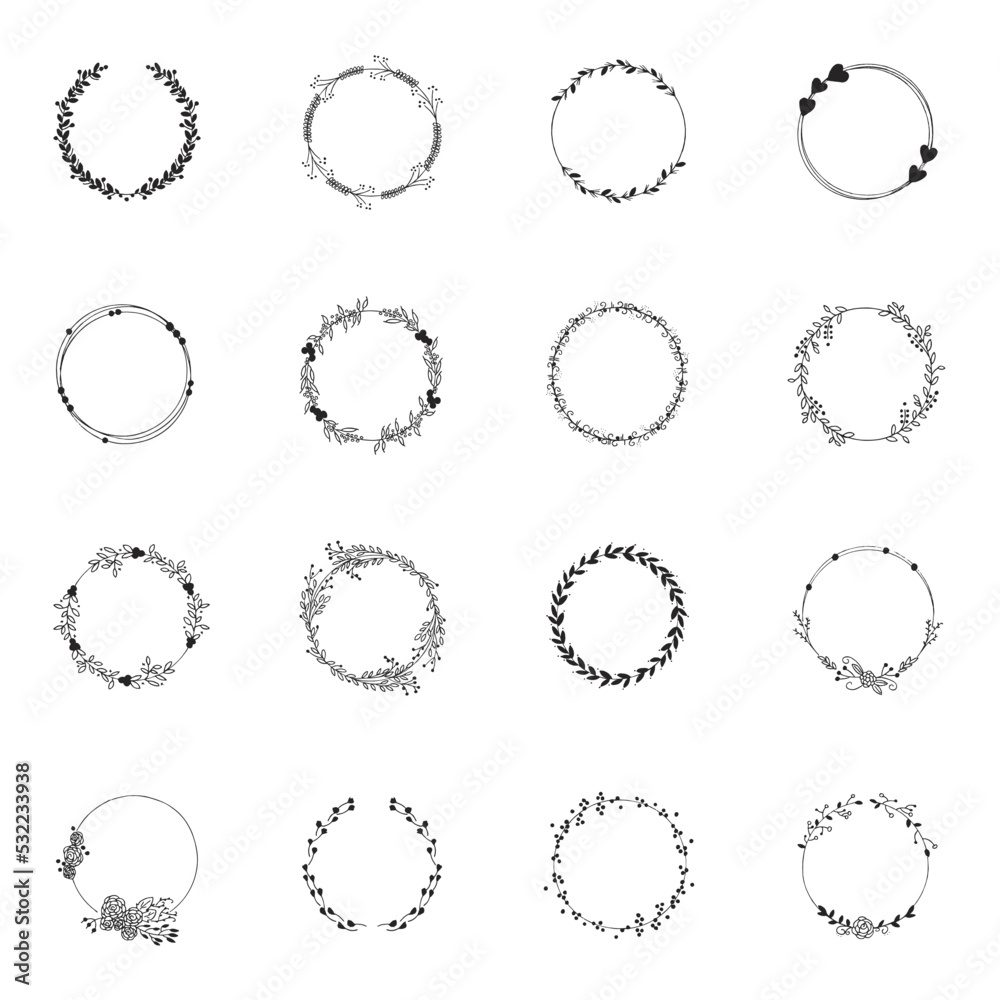 Hand drew round frame for logo design and calligraphy decorative Hand drew round frame for logo design and calligraphy decorative