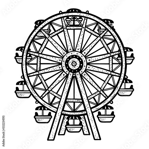 Ferris wheel sketch PNG illustration with transparent background
