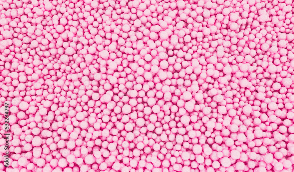 Pile of pink pearls. Beautiful shiny sea pearl. 3d illustration