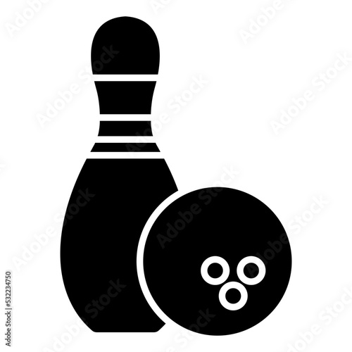 Skittles with ball showcasing concept of bowling game