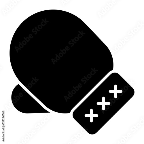A hand covering icon, solid design of gloves