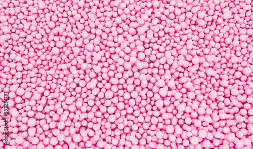 Pile of pink pearls. Beautiful shiny sea pearl. 3d illustration