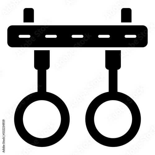 Vector design of gymnastic rings, solid icon