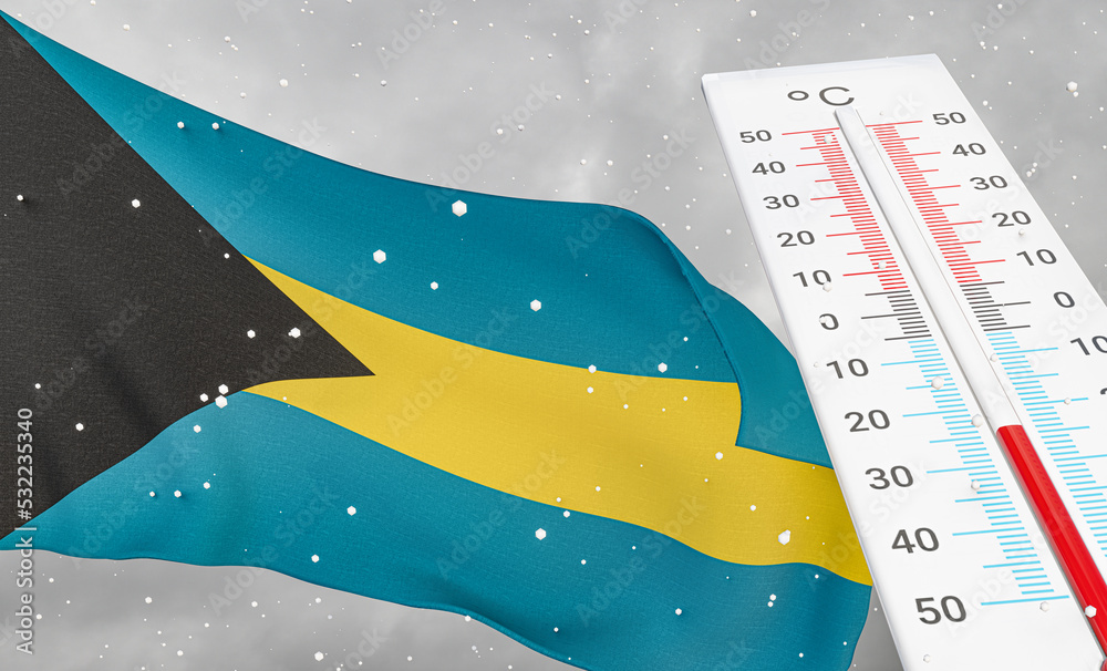 Winter in Bahamas with severe cold, negative temperature, Cold season